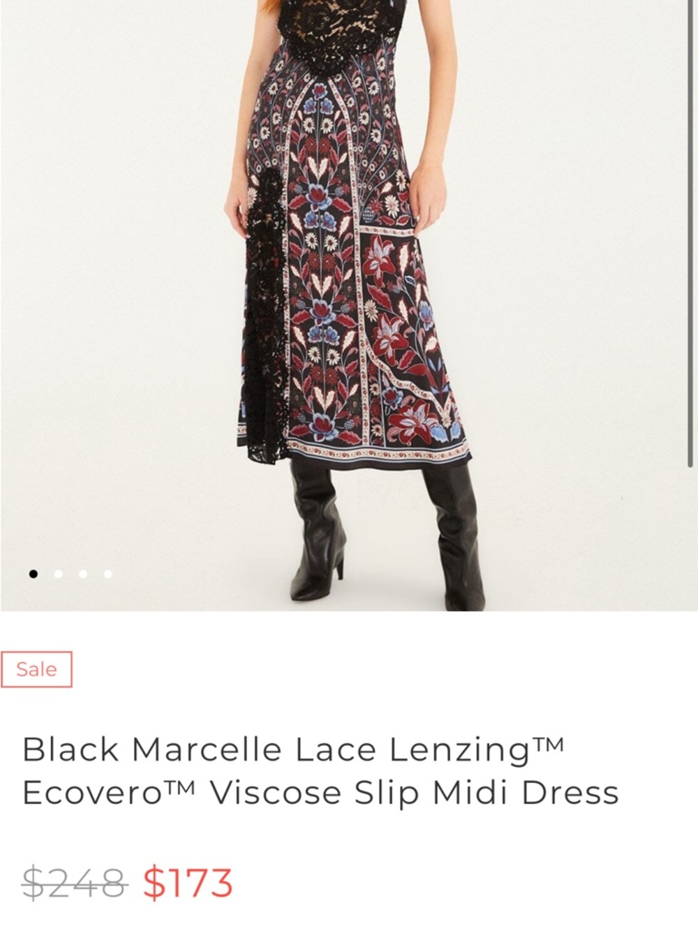 Black Marcelle Lace Lenzing™
Ecovero™ Viscose Slip Midi Dress - Picture 11 of 11